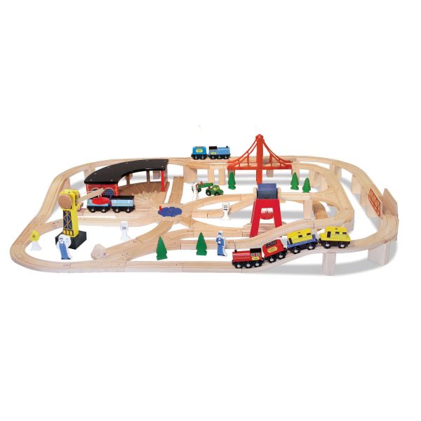 Melissa & Doug Wooden Railway Set Toys Melissa & Doug Wooden Railway Set Toys