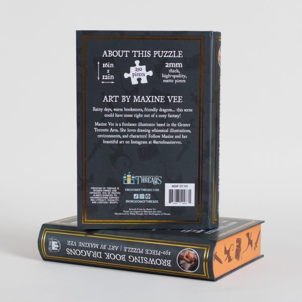 Kingdom of Threads Browsing Book Dragons Keepsake Puzzle part of our  collection