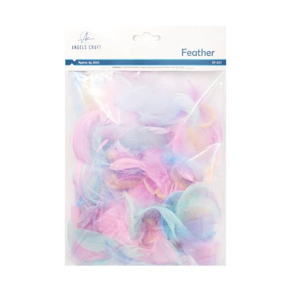 Angels Craft Feathers in Asst. Pastel Colors