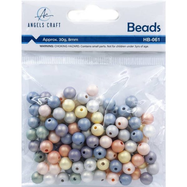 Acrylic Beads Pastel 8mm from Angels Craft