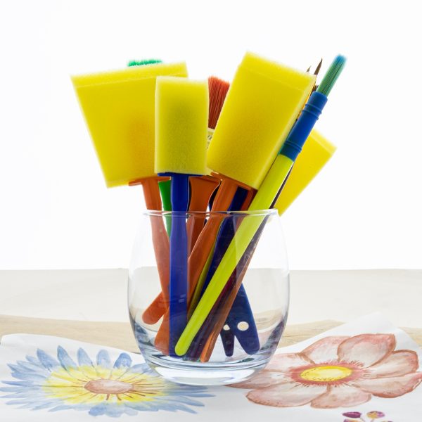Bazic Paint Brush Foam Brush Set 18-pieces