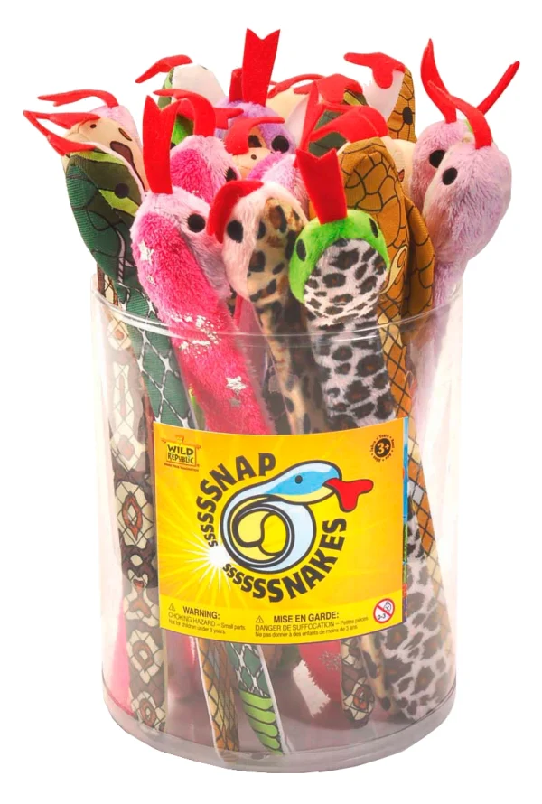 Wild Republic Snap Snakes Stuffed Animal Bracelets 11 Inches (Assorted Colors)