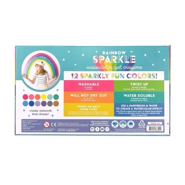 Rainbow Sparkle Metallic Watercolor Gel Crayons – Set of 12 from OOLY Rainbow Sparkle Metallic Watercolor Gel Crayons - Set of 12 from OOLY