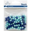 Angels Craft Pearl Beads Assorted Royal Blue/Blue/Light Blue