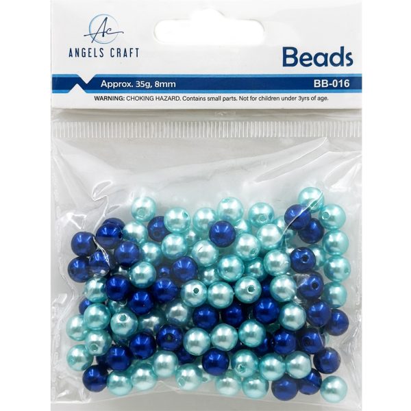 Angels Craft Pearl Beads Assorted Royal Blue/Blue/Light Blue Angels Craft Pearl Beads Assorted Royal Blue/Blue/Light Blue