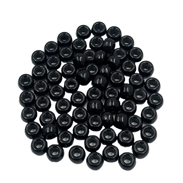 Pony Beads in Black 6x9mm from Angels Craft