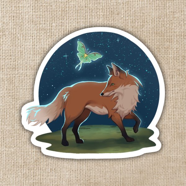 Kingdom of Threads Fox & Moon Moth Sticker Kingdom of Threads Fox & Moon Moth Sticker