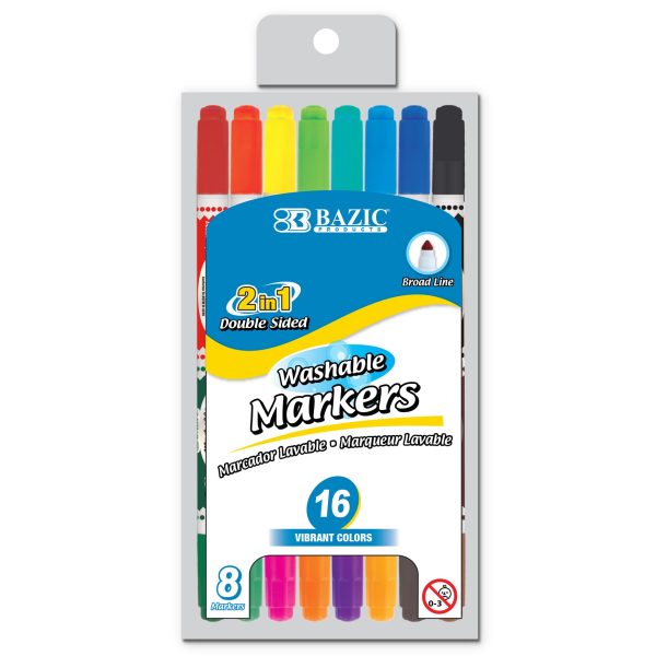 Bazic Double-Tip 8 Ct Washable Markers