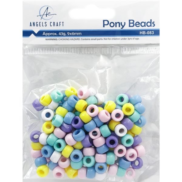 Angels Craft Pony Beads in Pastel Colors 6x9mm Angels Craft Pony Beads in Pastel Colors 6x9mm