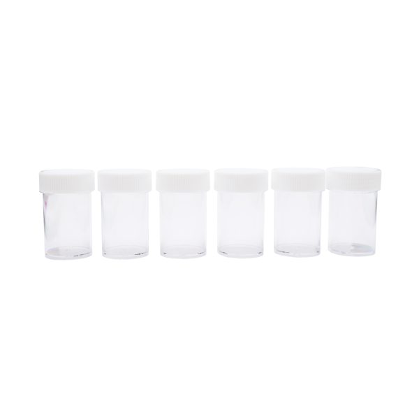 Angels Craft Small Plastic Containers with White Lid 6-ct Angels Craft Small Plastic Containers with White Lid 6-ct