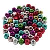 Pony Beads Barrel Shape Metallic Multi Color 6x9mm from Angels Craft