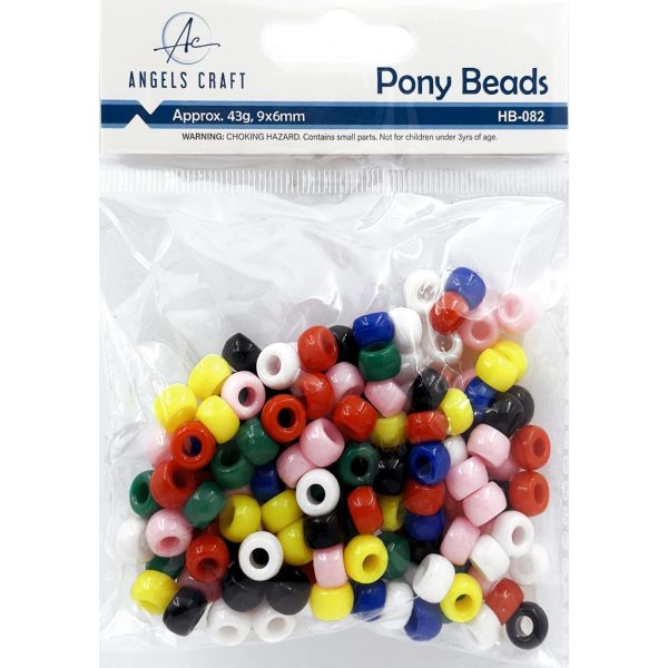 Angels Craft Pony Beads in Primary Colors 6x9mm Angels Craft Pony Beads in Primary Colors 6x9mm