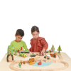 Table Kids Playing With Trains