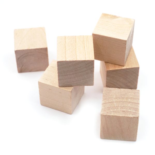 Angels Craft Wooden Cubes 25mm 6-ct Angels Craft Wooden Cubes 25mm 6-ct