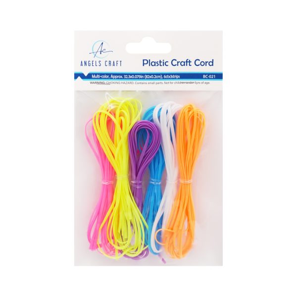 Angels Craft Plastic Craft Cord Bright Colors 18-ct Angels Craft Plastic Craft Cord Bright Colors 18-ct