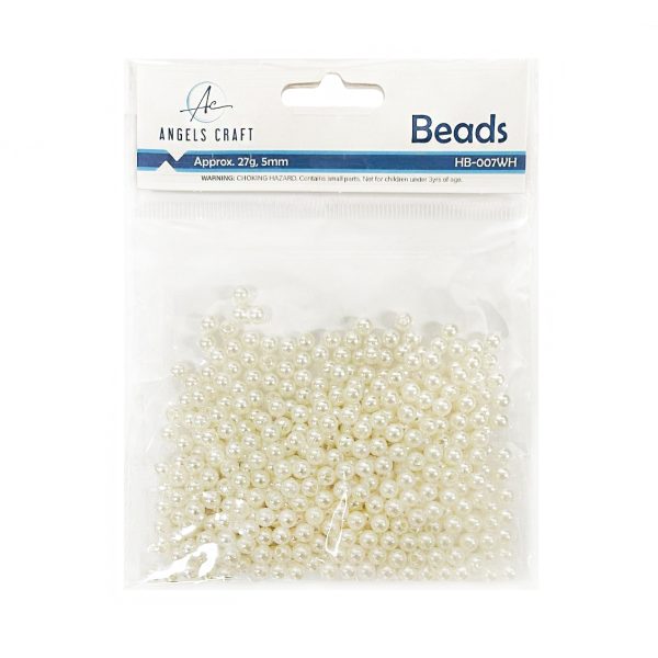 Angels Craft Pearl Beads Ivory White 5mm Angels Craft Pearl Beads Ivory White 5mm
