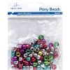 Angels Craft Pony Beads Barrel Shape Metallic Multi Color 6x9mm