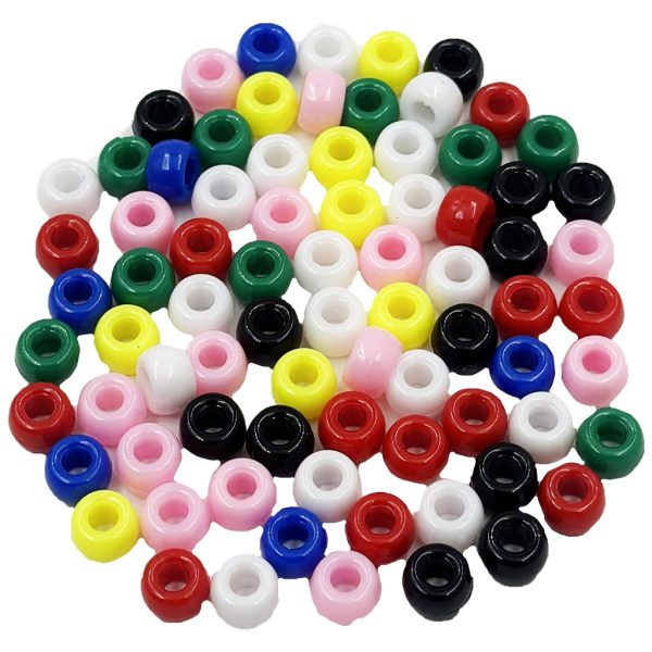 Pony Beads in Primary Colors 6x9mm from Angels Craft