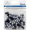Angels Craft Pearl Beads  Assorted Black/Grey/Dark Grey Shades