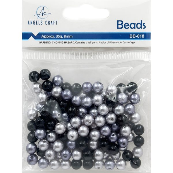 Angels Craft Pearl Beads Assorted Black/Grey/Dark Grey Shades Angels Craft Pearl Beads Assorted Black/Grey/Dark Grey Shades