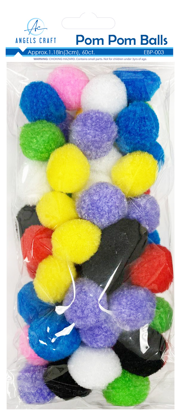 Angels Craft Pom Pom Balls Assorted Colors