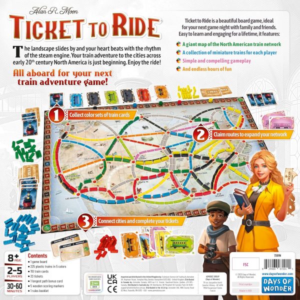 Ticket to Ride Refresh Strategy Board Game from ASMODEE