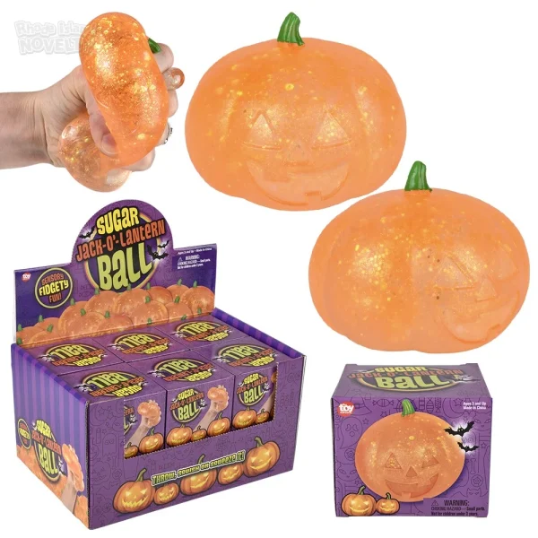 Jack O Lantern Squeezy Sugar Ball 3 Inches