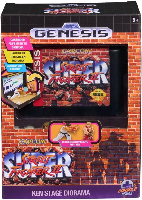 Sega Genesis Street Fighter Ken Stage Diorama Console Heroes from