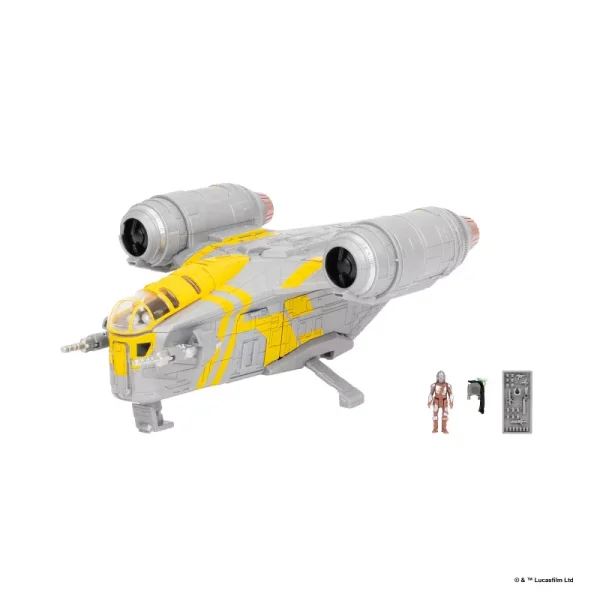 Jazwares Star Wars Micro Galaxy Squadron The Mandalorian and Grogu The Razor Crest Set
