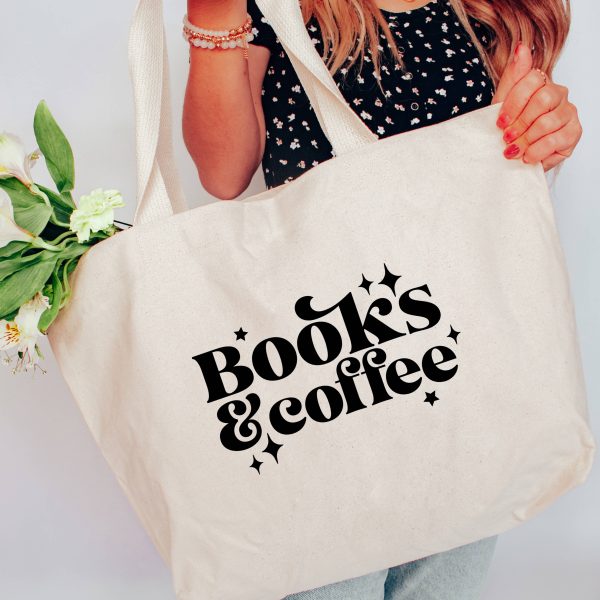 Love You A Latte Books and Coffee Tote Bag Large