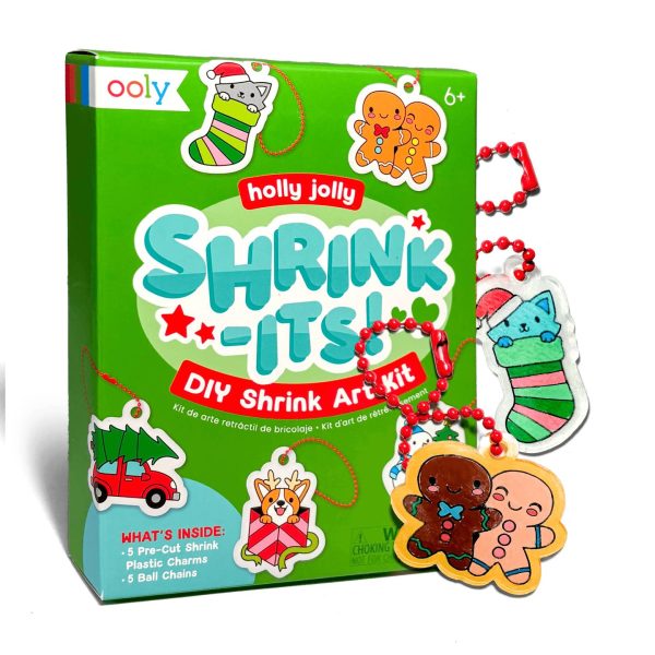 OOLY Mini Shrink-Its! DIY Shrink Art Kit - Holly Jolly