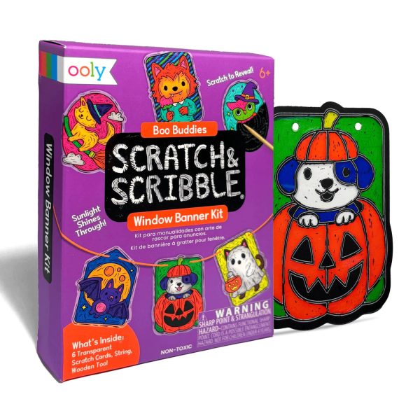 OOLY Mini Scratch & Scribble Window Banner Kit - Boo Buddies