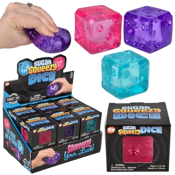 Toy Network Squeezy Sugar Dice 2 Inch Assorted Colors