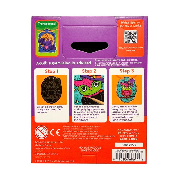 OOLY Mini Scratch & Scribble Window Banner Kit - Boo Buddies available at Blossom