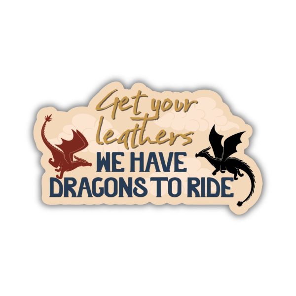 Kingdom of Threads Get Your Leathers Sticker | Fourth Wing