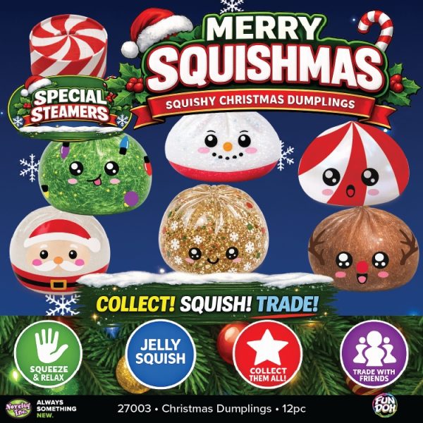 Fun Doh Merry Squishmas Christmas Dumpling Squishy Toy Assorted made by Novelty Brands Fun Doh Merry Squishmas Christmas Dumpling Squishy Toy Assorted made by Novelty Brands