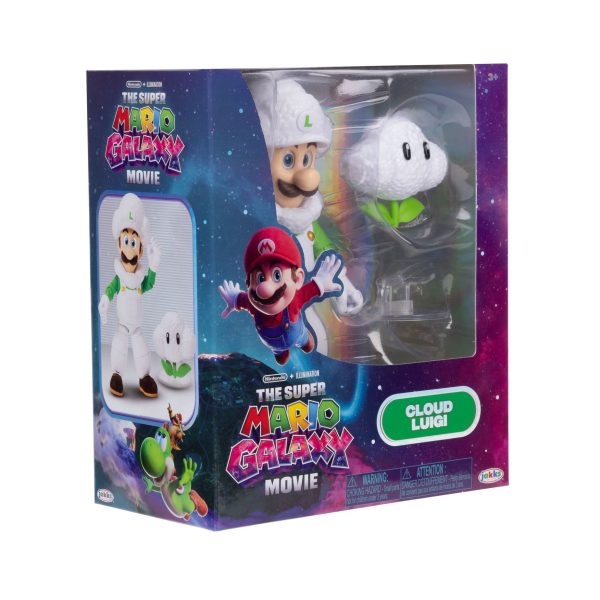JAKKS Pacific The Super Mario Galaxy Movie 5-Inch Action Figures Wave 2 Cloud Luigi Toys